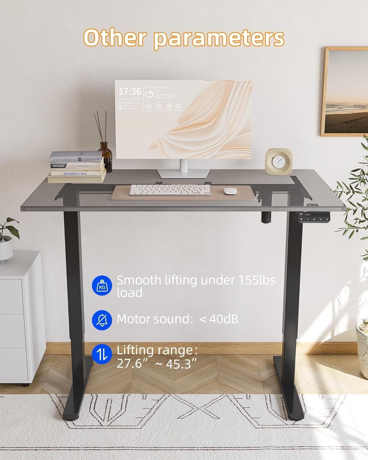 YIHAYO Standing Desk Frame, DIY Workstation, Frame Only, Adjustable Desk with Memory Smart Pannel, Sit Stand Desk for Home Office (Black)