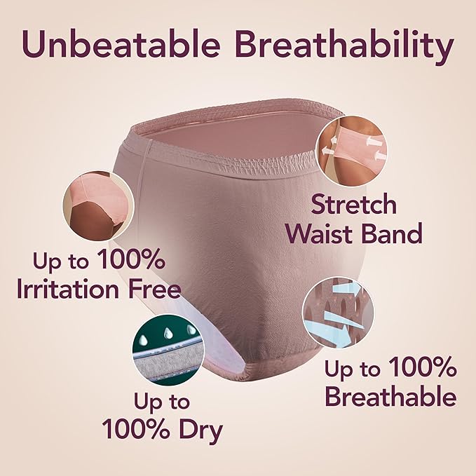 Depend Silhouette Adult Diapers, Incontinence & Postpartum Bladder Leak Underwear for Women, Maximum Absorbency, Medium, Pink, 56 Count (2 Packs of 28), Packaging May Vary