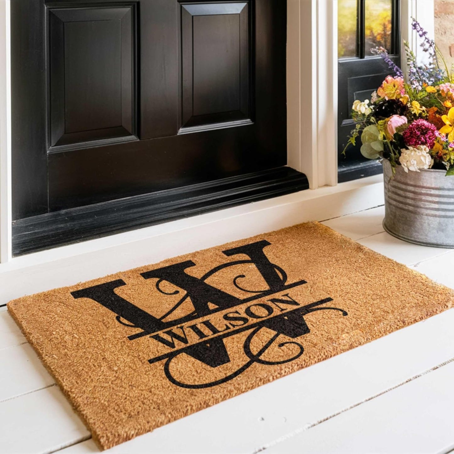 MRC Wood Products Personalized Custom Doormat - 18" x 30" - Durable Coir Fiber Mat for Indoor & Covered Outdoor Use (18" x 30")
