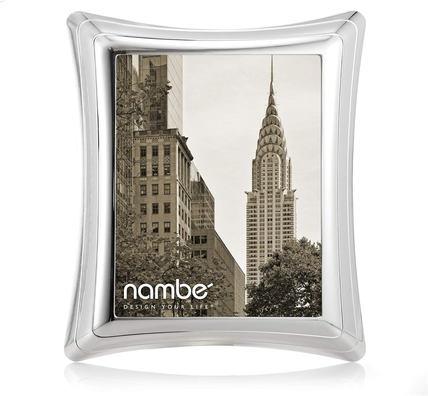 Nambe Portal Picture Frame, 8 x 10 Inch | Vintage and Contemporary Design | Tabletop Display and Home Office Décor | Made of Silver Plate and Glass | Designed by Mike Altomari