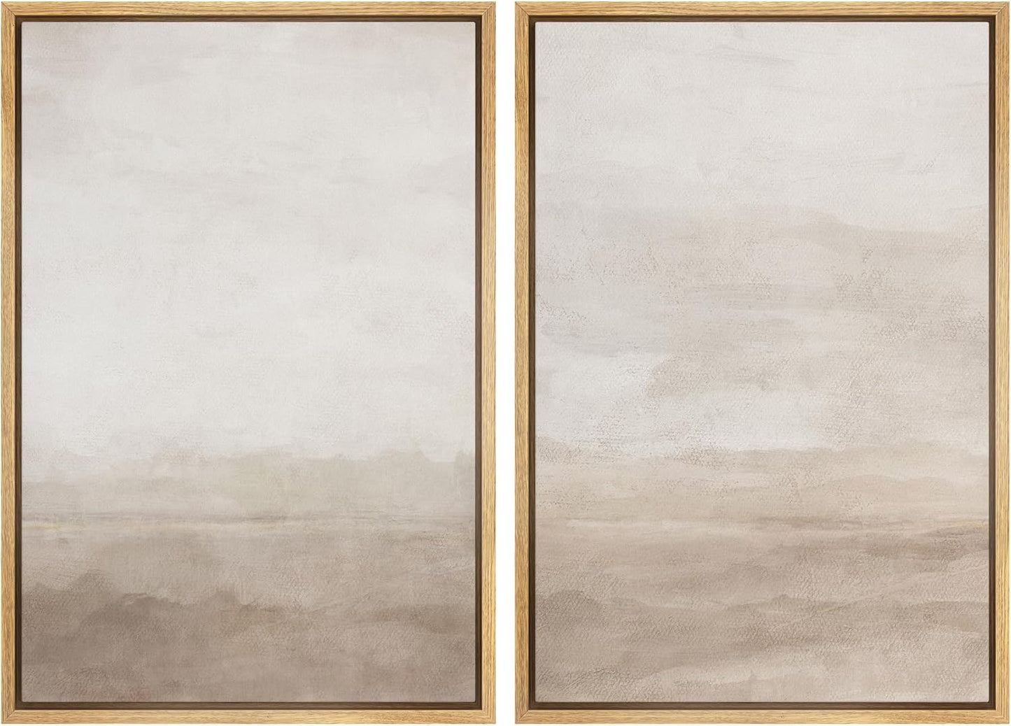 SIGNWIN Framed Canvas Print Wall Art Abstract Wave Pattern Modern Art Minimalist Neutral Decor for Living Room, Bedroom, Office - 16"x24"x2 Natural