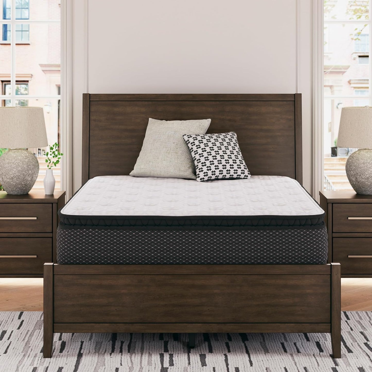 Signature Design by Ashley Limited Edition Pillow Top 13 " Pillow Top Hybrid Mattress with Gel Memory Foam and Edge Support for Cool Sleep and Pressure Relief, California King, Fiberglass Free