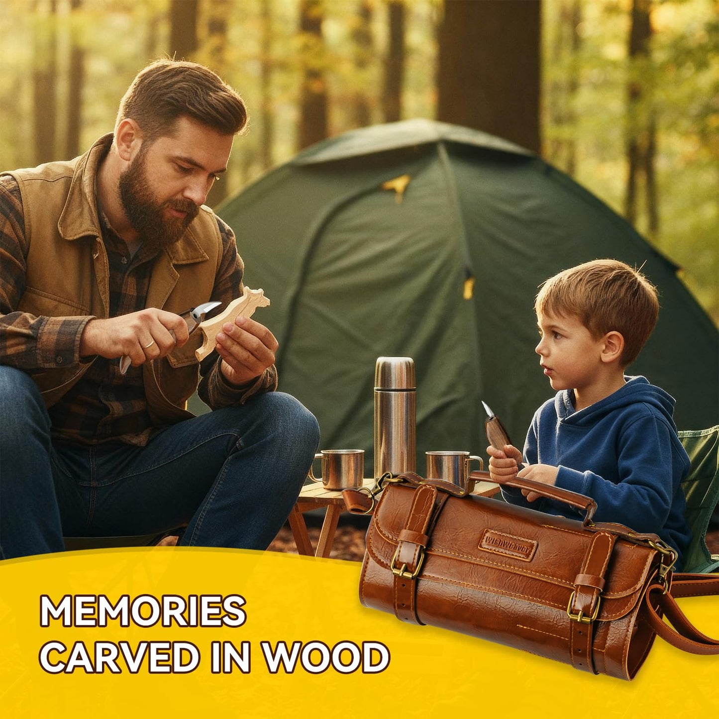 Wood Carving Kit, 44Pcs Wood Carving Tools Set with Thick Leather Storage Bag, Deluxe Wood Carving set, 10 Wood Carving Knives 11 Chisels 9 Blocks Whittling Kit for Beginners Enthusiasts Kids Gift DIY