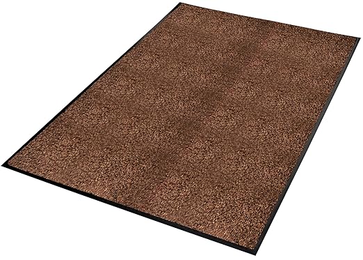 Guardian Platinum Series Indoor Wiper Floor Mat, Rubber with Nylon Carpet, 2'x5', Brown