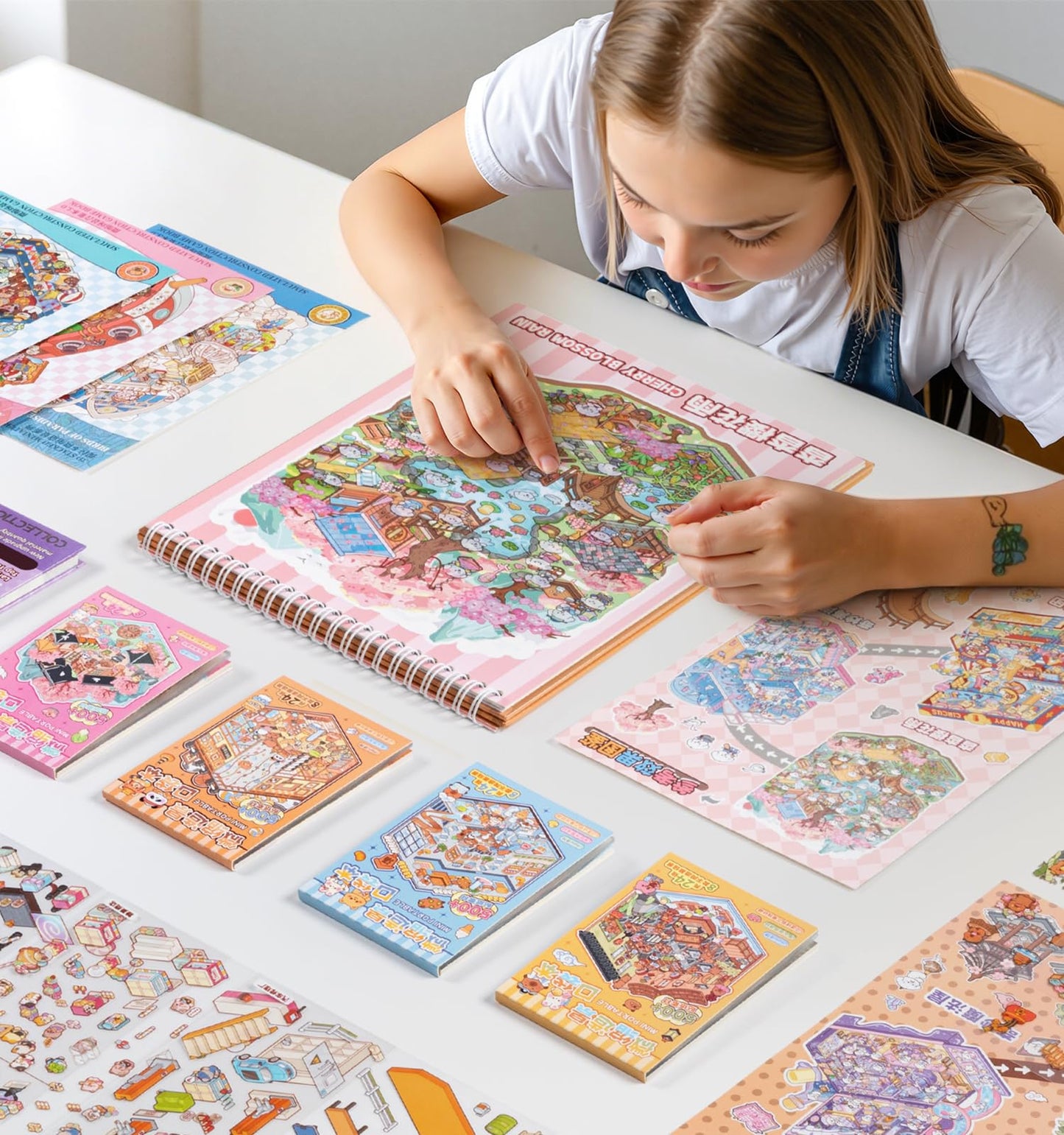 DIY 3D House Stickers, 10 Sets Fun DIY Sticker Scene Make Your Own Mini House Cute Cartoon Animal Scene Stickers for Kids Adult Sticker Art Relief Stress Pass The Time