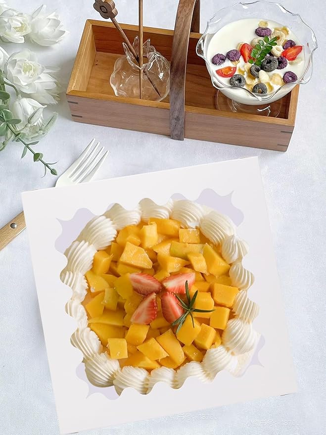 10pcs Cake Boxes 12 Inch,12x12x10in Tall Cake Boxes with Window,10in 12in White Bakery Boxes with Lids,Large Baking Boxes,Square Bakery Boxes for Multi-Layer Cakes