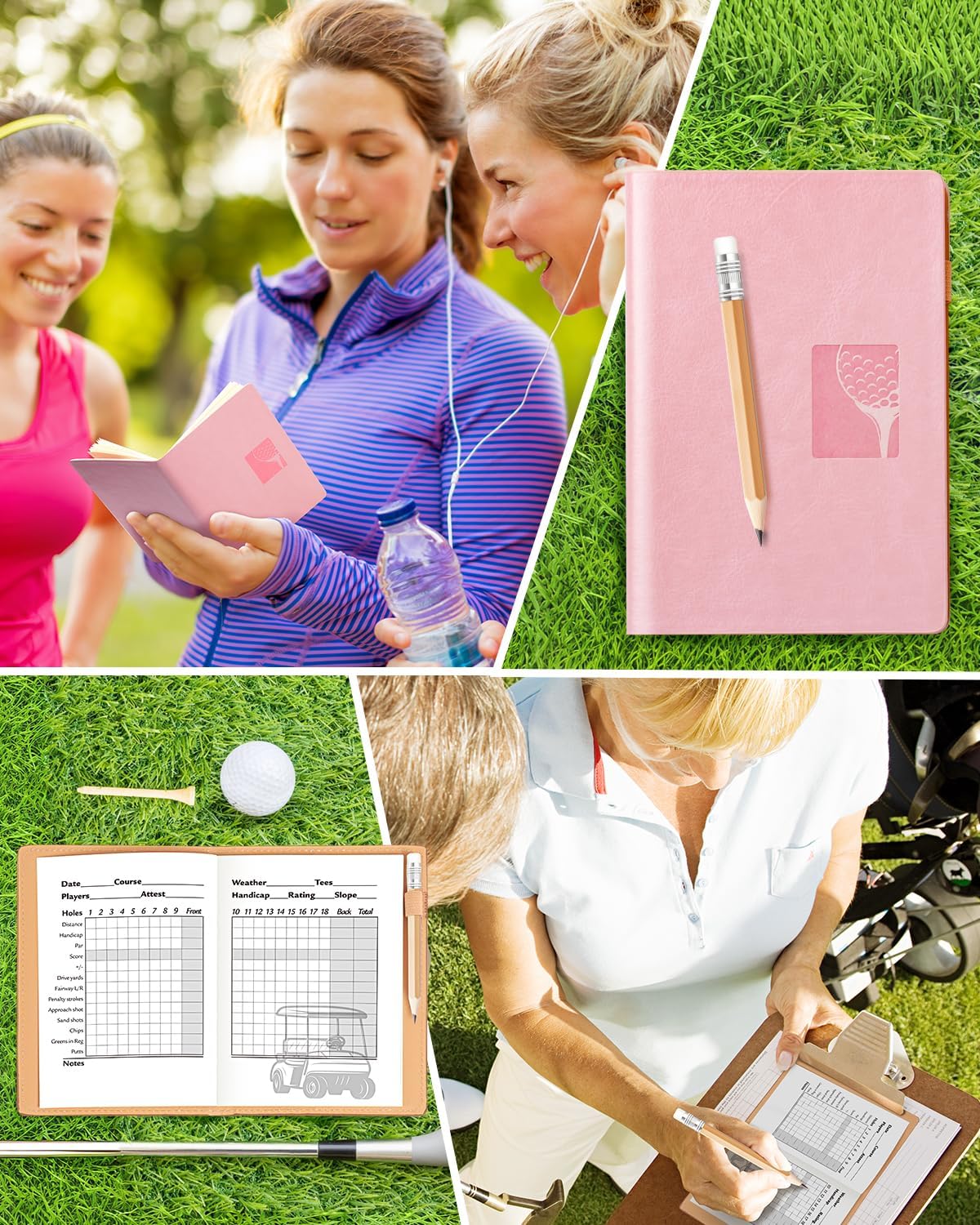 Set for Dad Includes Golf Scorecard Book, Bag Tag with 5 Tees & Golf Club-Shaped Pen - Funny Birthday Present from Daughter, Son or Kids,Best Dad by Par