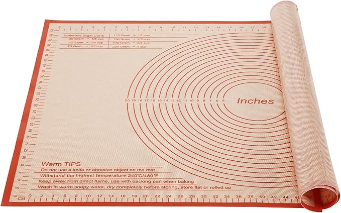 Silicone Pastry Mat 34x26 Inch Nonstick Baking Mats Kitchen Counter Mat -Perfect for Doug, Pastry, Dough Rolling, Kneading Board, Pie Crust, Fondant, Pasta/Pizza