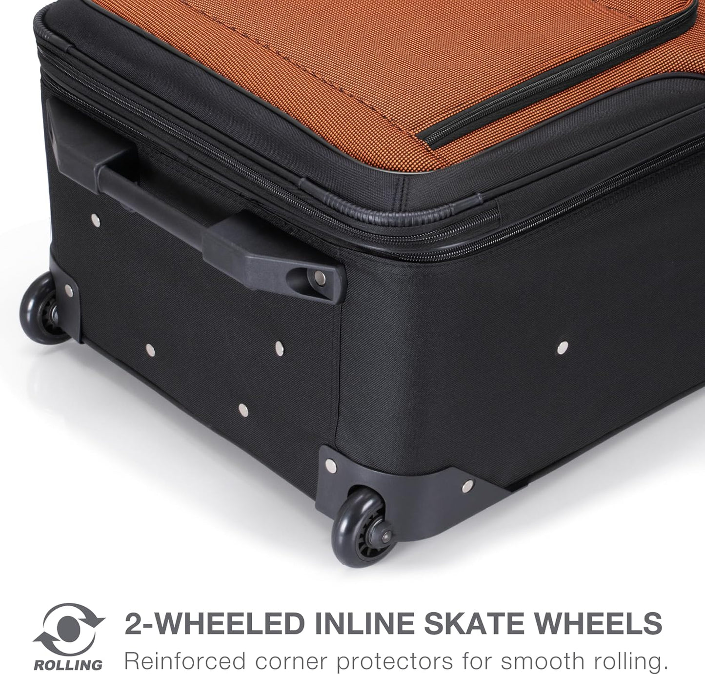 Travel Select Amsterdam Softside Expandable Rolling Luggage, Lightweight 2-Wheel Check-In Suitcase with Push-Button Handle, Burgundy, 29" Large