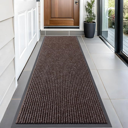 OLANLY Front Door Mat Indoor Outdoor Entrance, Waterproof Heavy Duty Doormat, Fade Resistant, Low Profile, Easy Clean Patio Porch Welcome Floor Mats for Entry, 59x20, Tan