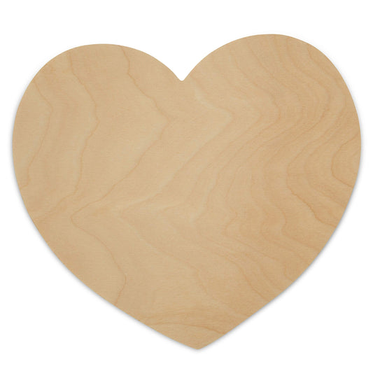 DIY Wooden Heart Cutouts for Crafts 8 inch, 1/8 inch Thick, Pack of 3 Unfinished Shapes for Valentines Day Party Décor, by Woodpeckers