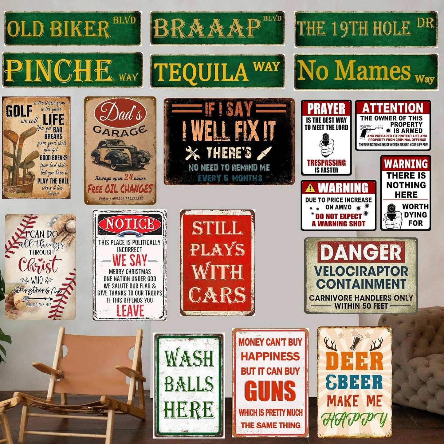 Funny Tequila Way Street Tin Sign - Vintage Metal Wall Decor for Home Bar - 4x16 Inch