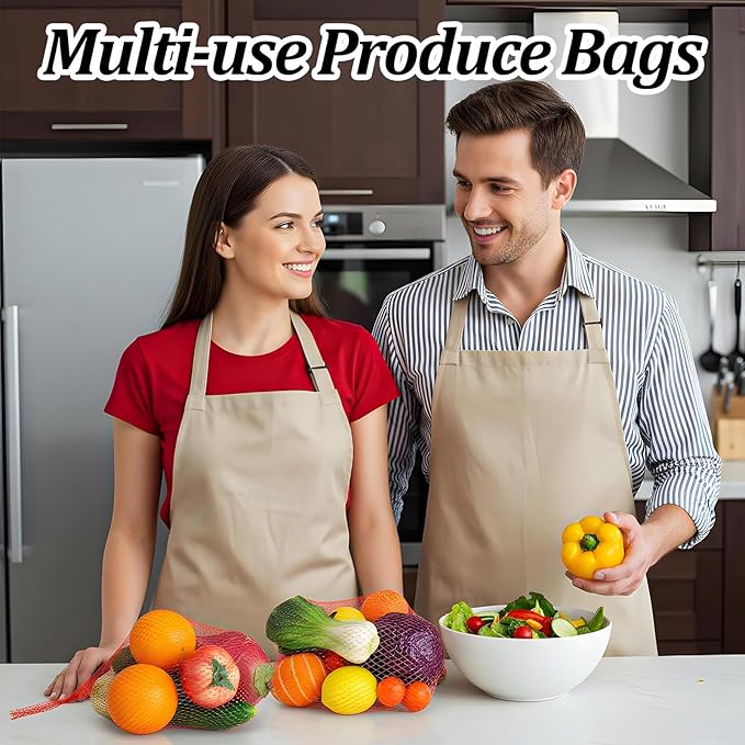 300 Pcs Reusable Mesh Produce Bags, 24 Inch Red Mesh Seafood Boil Bags Stretchable Vegetable Bag Grocery Shopping Storage for Vegetables, Potato, Onion, Fruits, Citrus, Seafood, Crawfish