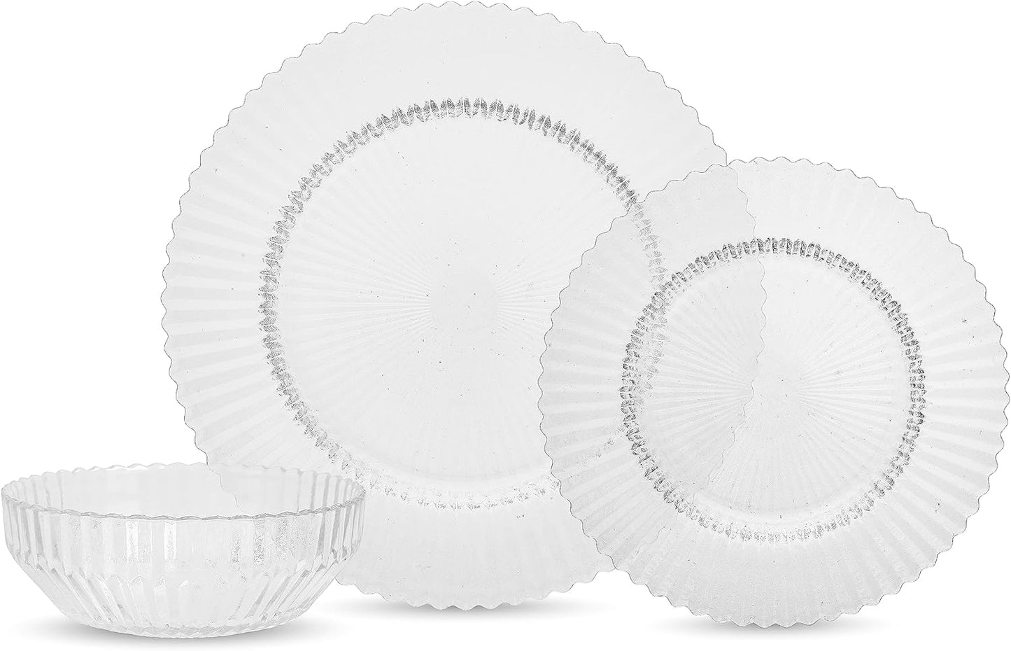 Fortessa Archie Glass 12 Piece Dinnerware Set, Service for 4, Clear