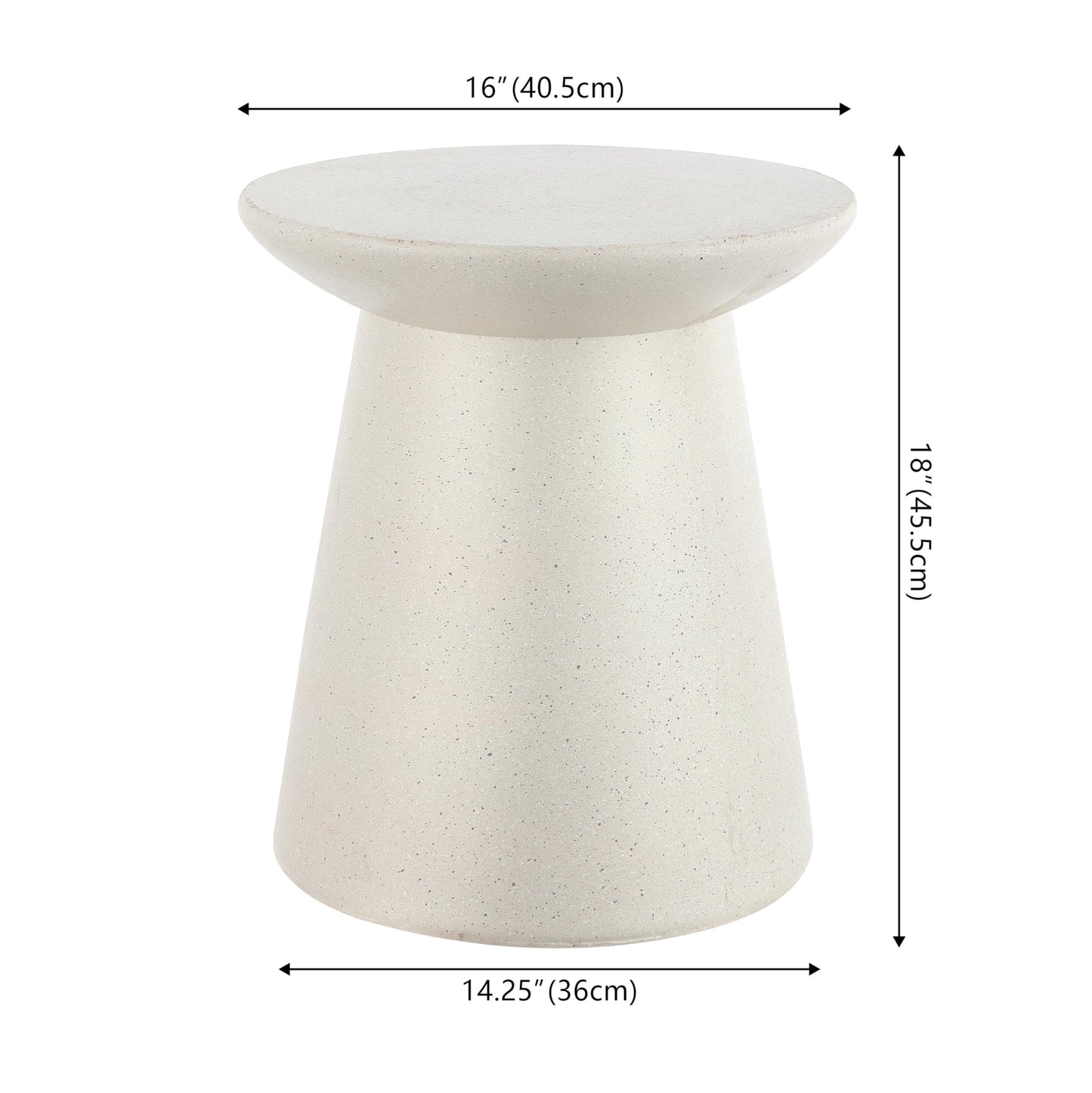 JONATHAN Y TBL1108D Hollie 18" Minimalist Modern Drum Indoor/Outdoor Accent Table Pedestal Contemporary, Mid-Century, Art Deco,Bohemian, Patio, Garden, Bathroom, Living Room, Cream Terrazzo Finish