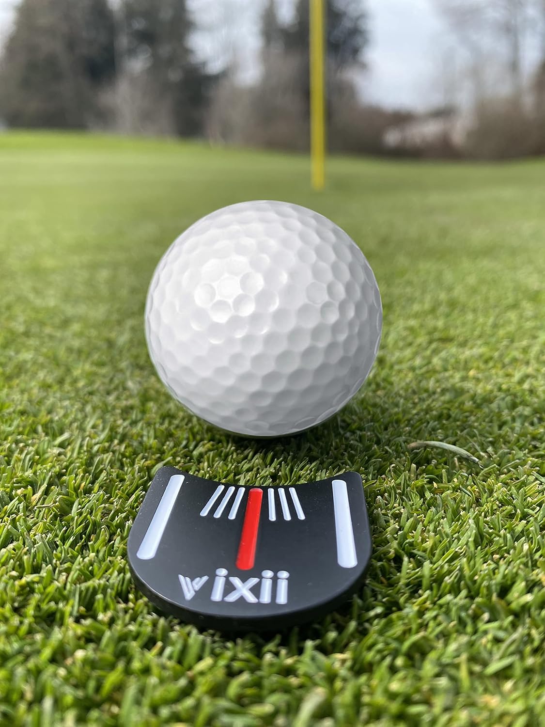 S.M.A.R.T. Golf Ball Marker - 1.25" x 1.25" Triple Track Golf Ball Alignment Marking Tool, U-Shaped Marking Stencil for Perfect Alignment and Identification Tool with Magnetic Clip - Black