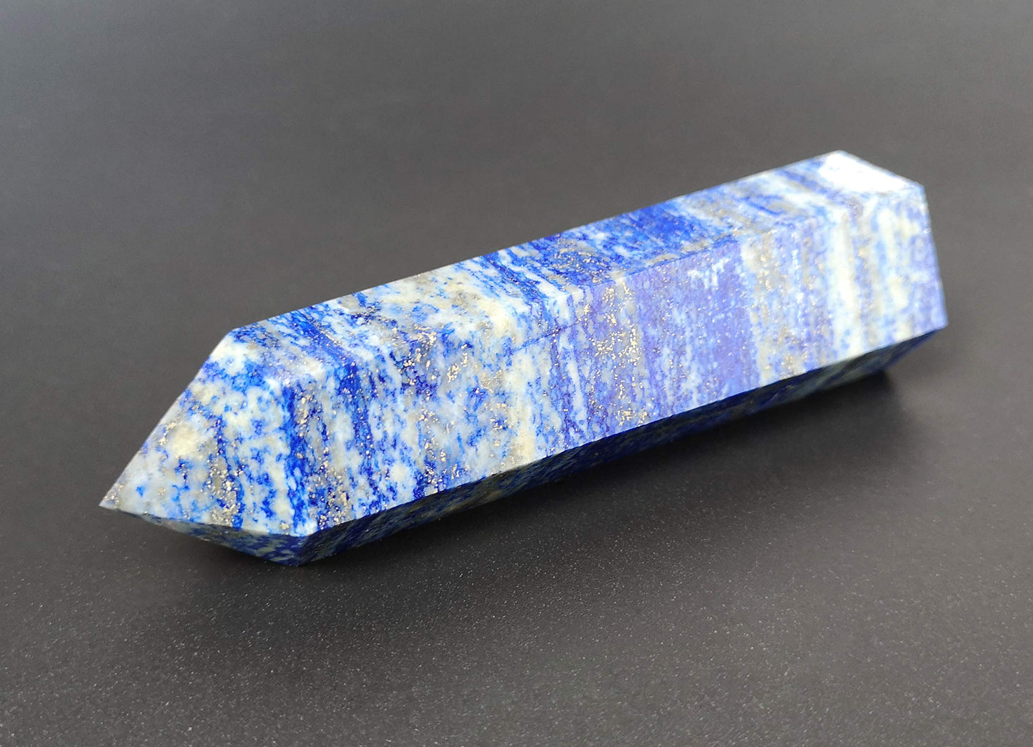 Lapis Lazuli Healing Crystal Wands Point Faceted Prism Bars for Reiki Chakra Meditation Therapy Deco by Mian Heal