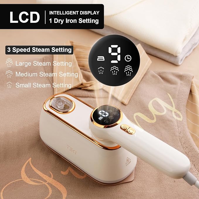 Travel Steamer for Clothes Portable, 1200W Handheld mini travel Steam Iron 4 Mode with LCD Displa Powerful Wrinkle Remover, Garment Steamer for Home, Dorm, Travel 120V
