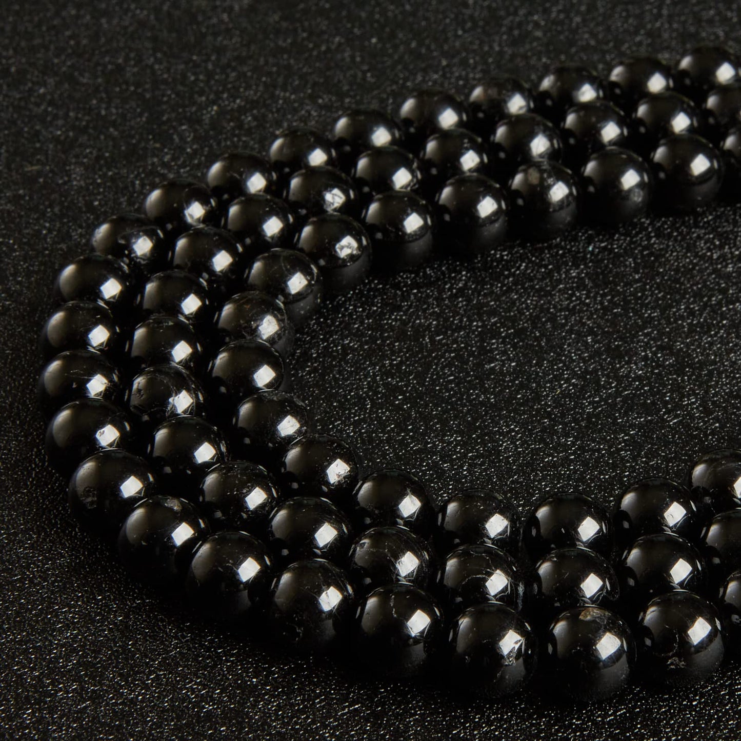 35pcs 10mm Black Tourmaline Beads Natural Gemstone Beads Round Loose Beads for Jewelry Making