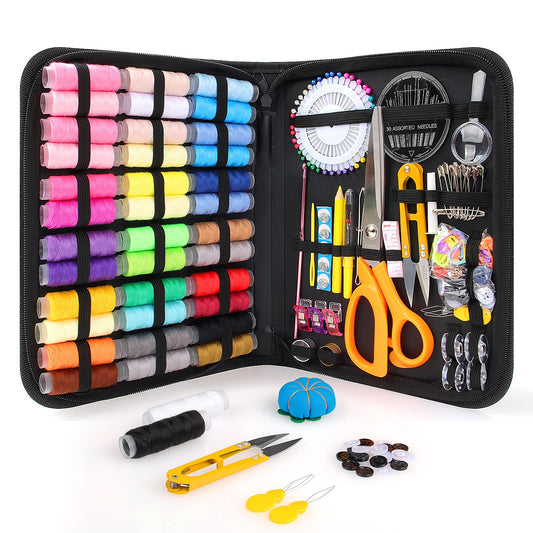 Goeveo Sewing Kit for Adults, 198pcs Newly Upgraded Needle and Thread Kit Gifts for Mom Grandma Friend, Sewing Accessories with Case Portable for Home, Work, Travel, Emergency (198pcs Sewing Supplies)