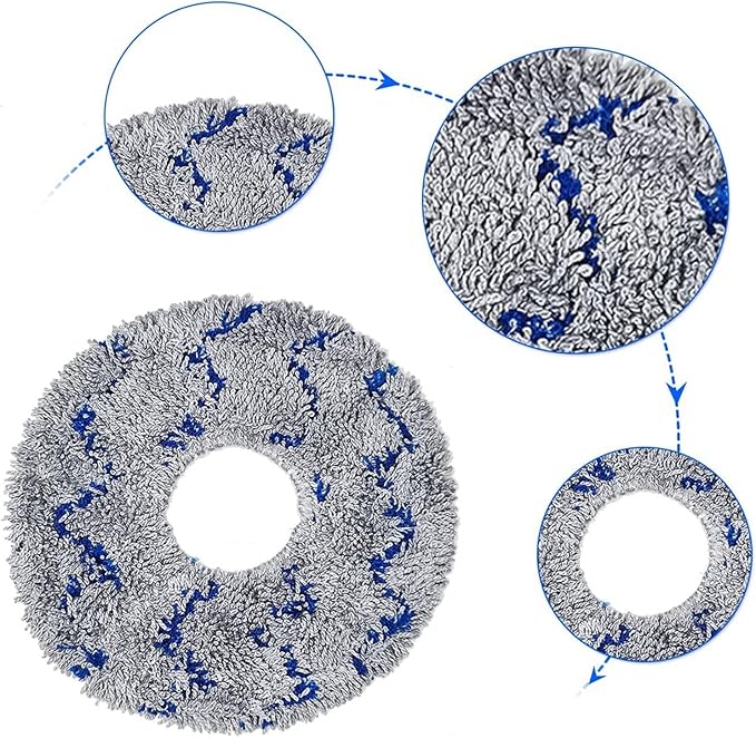 6pcs/Set Pad Floor Washer Cloth for T20 X1 Robotic Replacement Mop Wet Mopping Pads Washable Reusable Microfiber Cleaning Pads Mop Replacement
