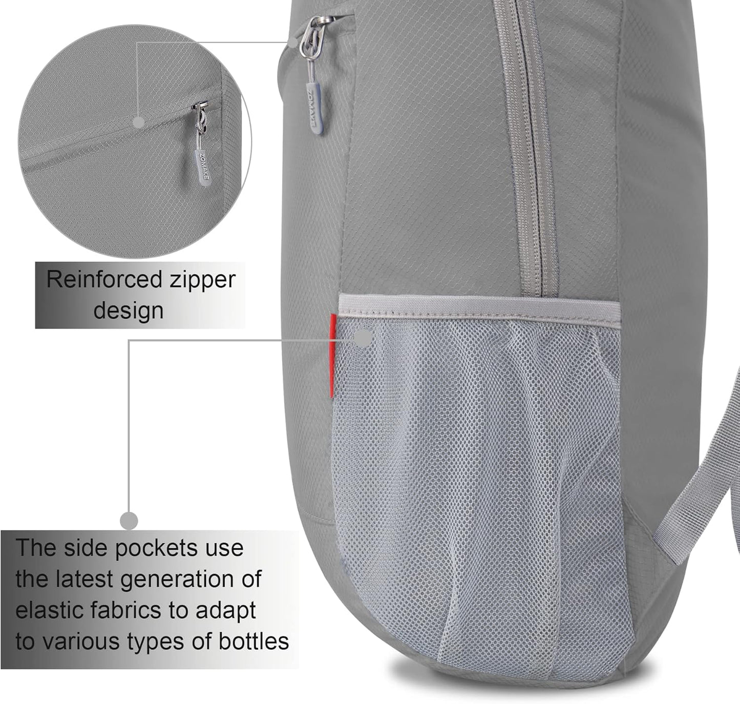 ZOMAKE Lightweight Packable Backpack 20L, Foldable Backpacks Small Daypack for Hiking Water Resistant Day Bag for Travel