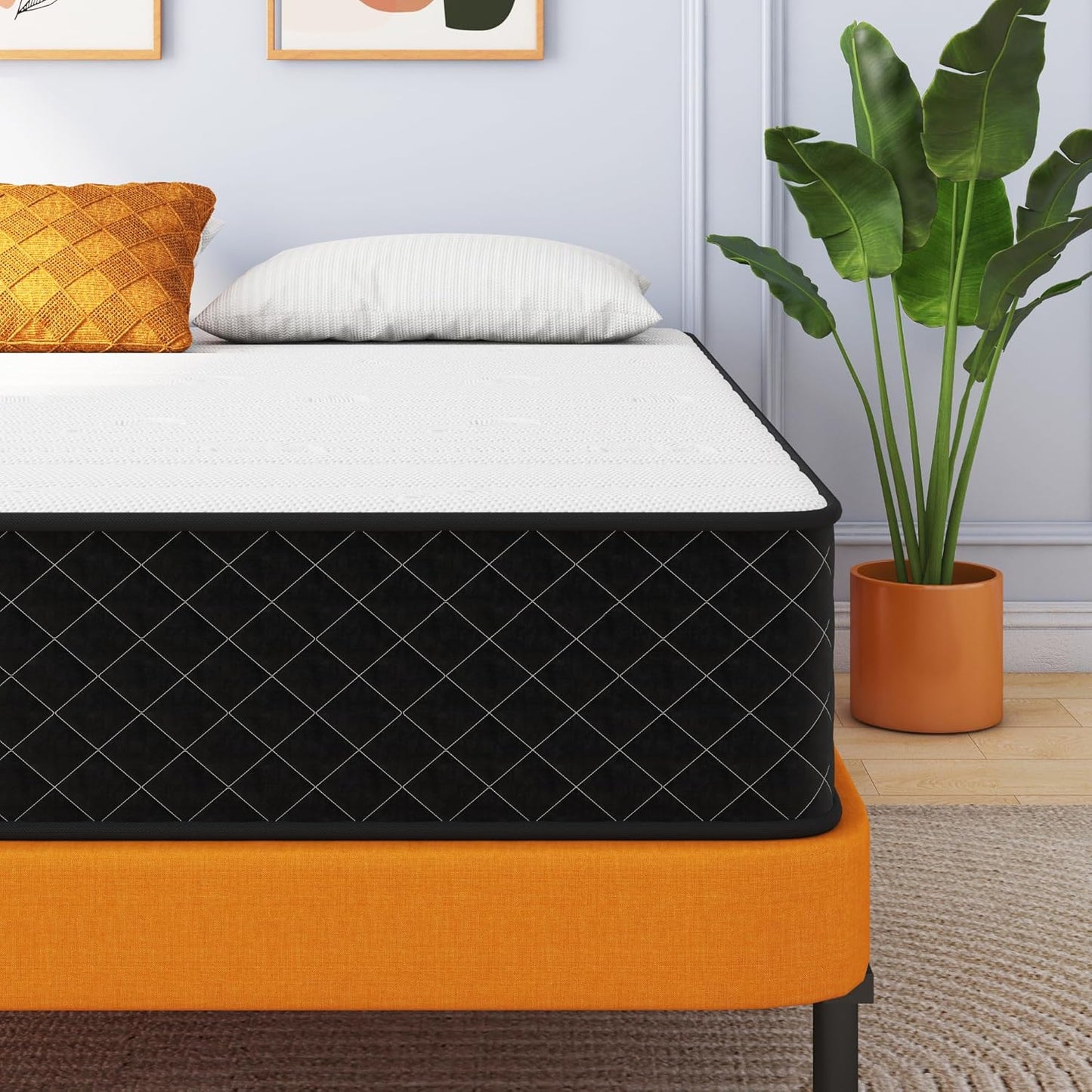 Mattress Queen Size, 10 Inch Firm Queen Mattress Size with Hybrid Queen Bed Mattress in a Box, Pressure Relief & Supportive
