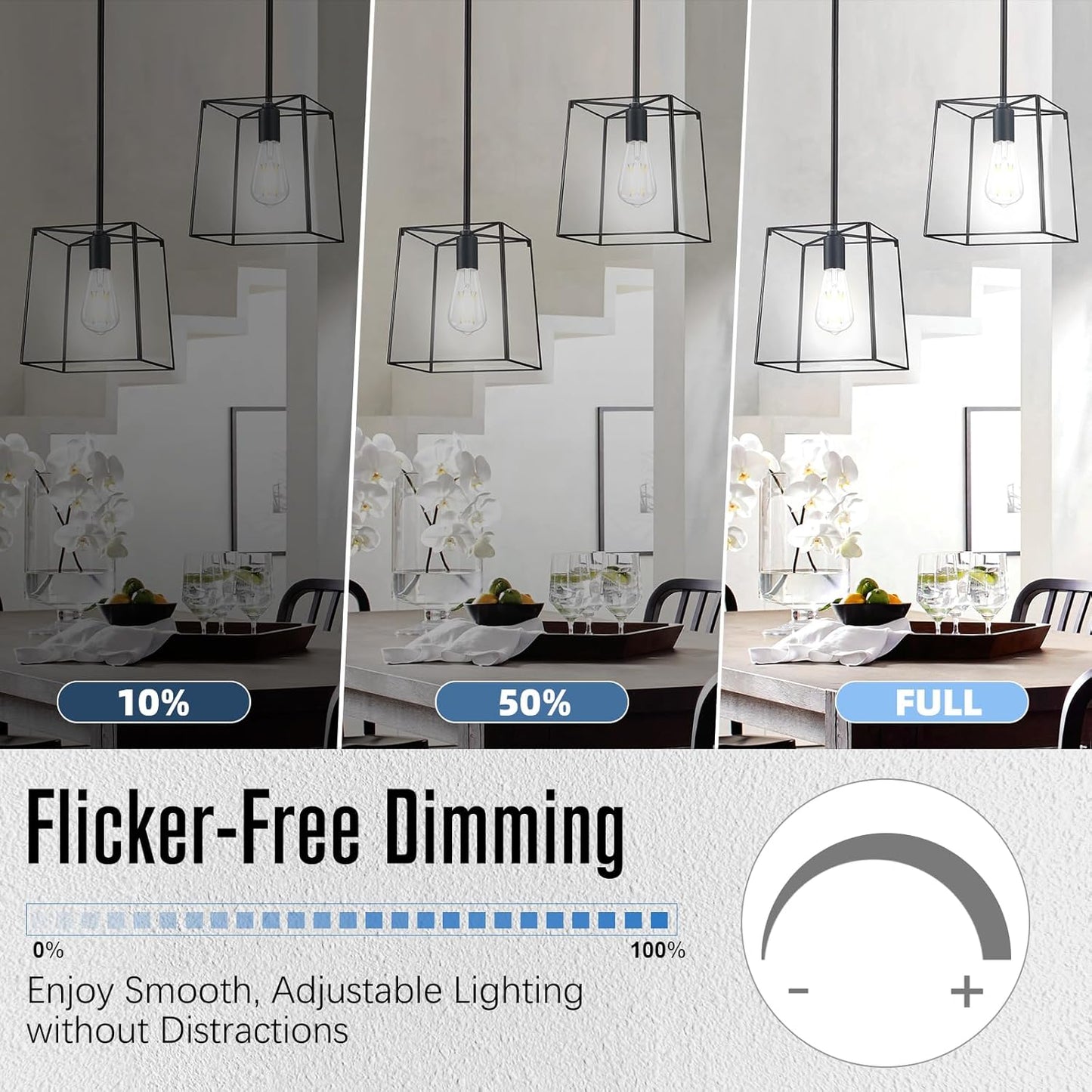 Dimmable LED Edison Bulb, E26 LED Bulb 60 watt Equivalent, Cool White 4000K, ST58 Vintage Light Bulbs, 90+ CRI, 6W 600LM, E26 Base, Clear Glass, 6 Pack