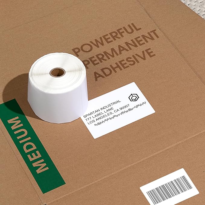 Spartan Industrial - 3" X 2" Direct Thermal Labels, Perforated Postage Shipping Labels, Compatible with Rollo & Zebra Desktop Printers - 10 Rolls, 700/Roll