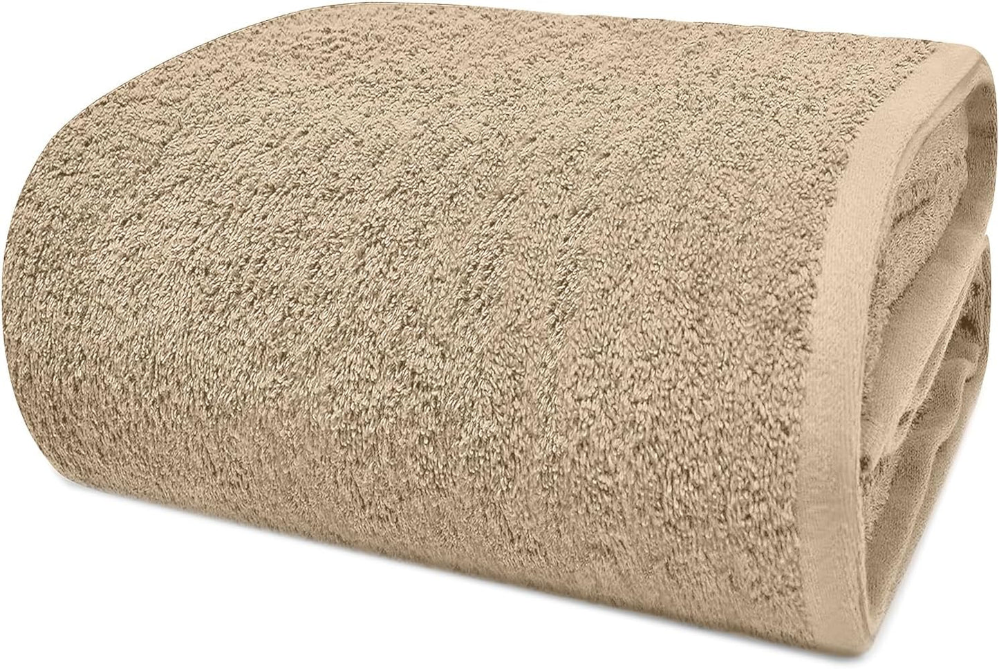DAN RIVER Pack of 1 Bath Sheet 40x80 Inches, Big Towels Oversized Extra Large Bath Towel, Absorbent Organic Cotton Towel - Tan