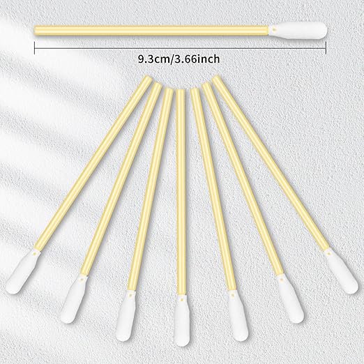 Chinco 200 Pieces Foam Swab Sponge Swab Foam Tips Sponge Stick for Inkjet Printer Print Head Camera Optical Lens Optical Equipment(Yellow,3.66 Inch)
