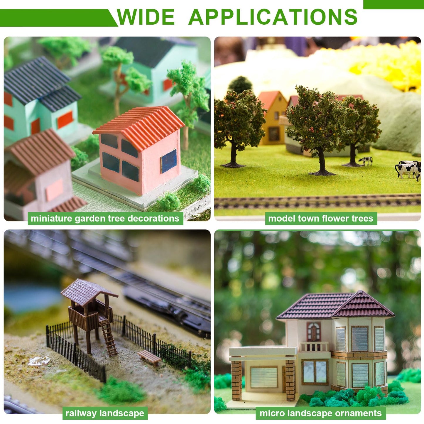 CoCud Model Grass Terrain Powder, 185ml Capacity, Fake Miniature Flower Grass Tree Sponge Green/Yellow - (Applications: DIY Dollhouse Fairy Garden Model Railway Landscape), 2-Pieces