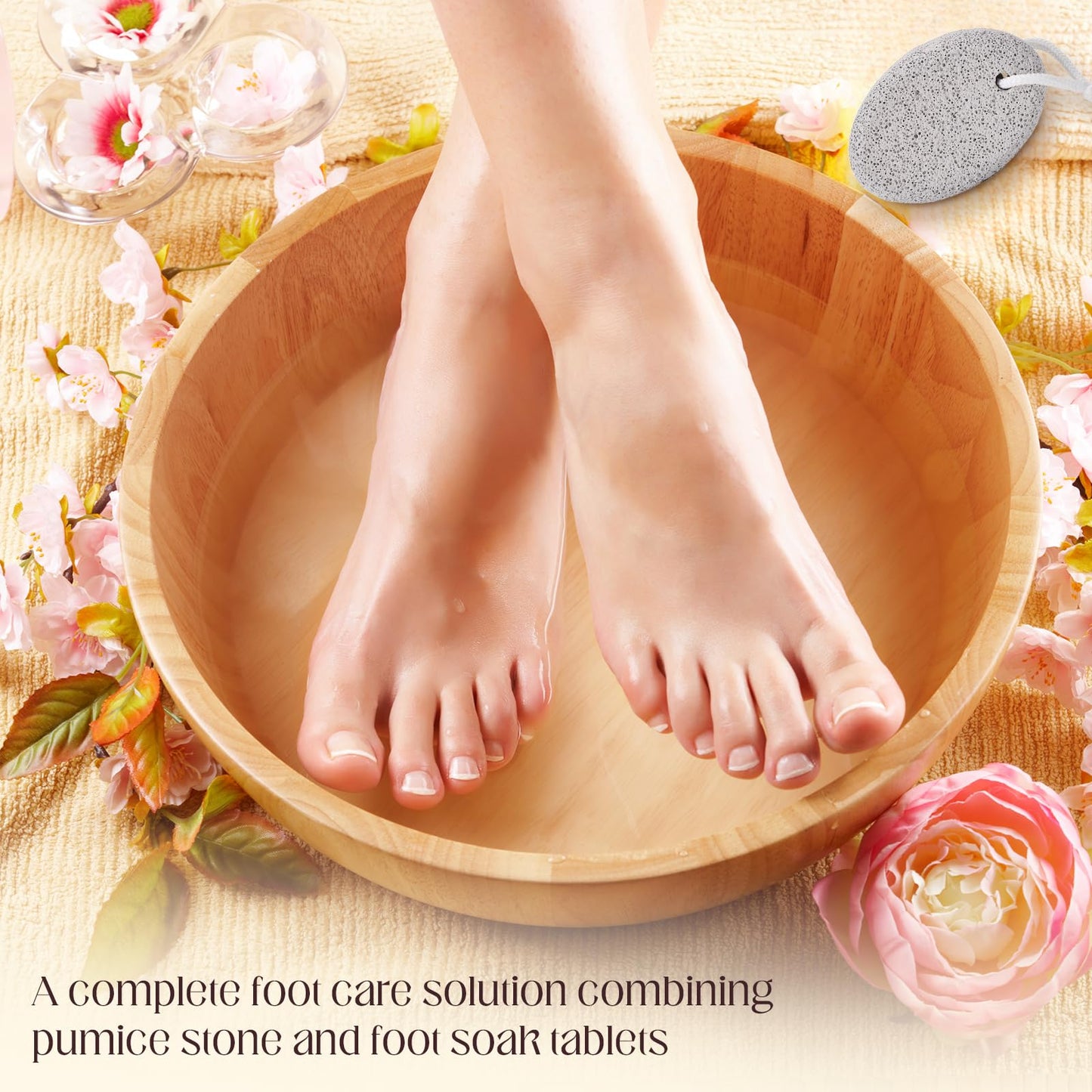 BTTEUYE Foot Callus Remover kit - Pedicure Exfoliation Tool - Dry Dead Skin Scrubber - Pumice Stone for Feet - Pumice Stone,Foot Spa Tablets fot Pedicure - Health Feet Pedicure Care (Rose)