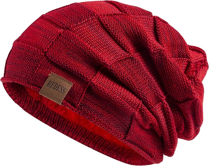 REDESS Beanie Hat for Men and Women Winter Warm Hats Knit Slouchy Thick Skull Cap