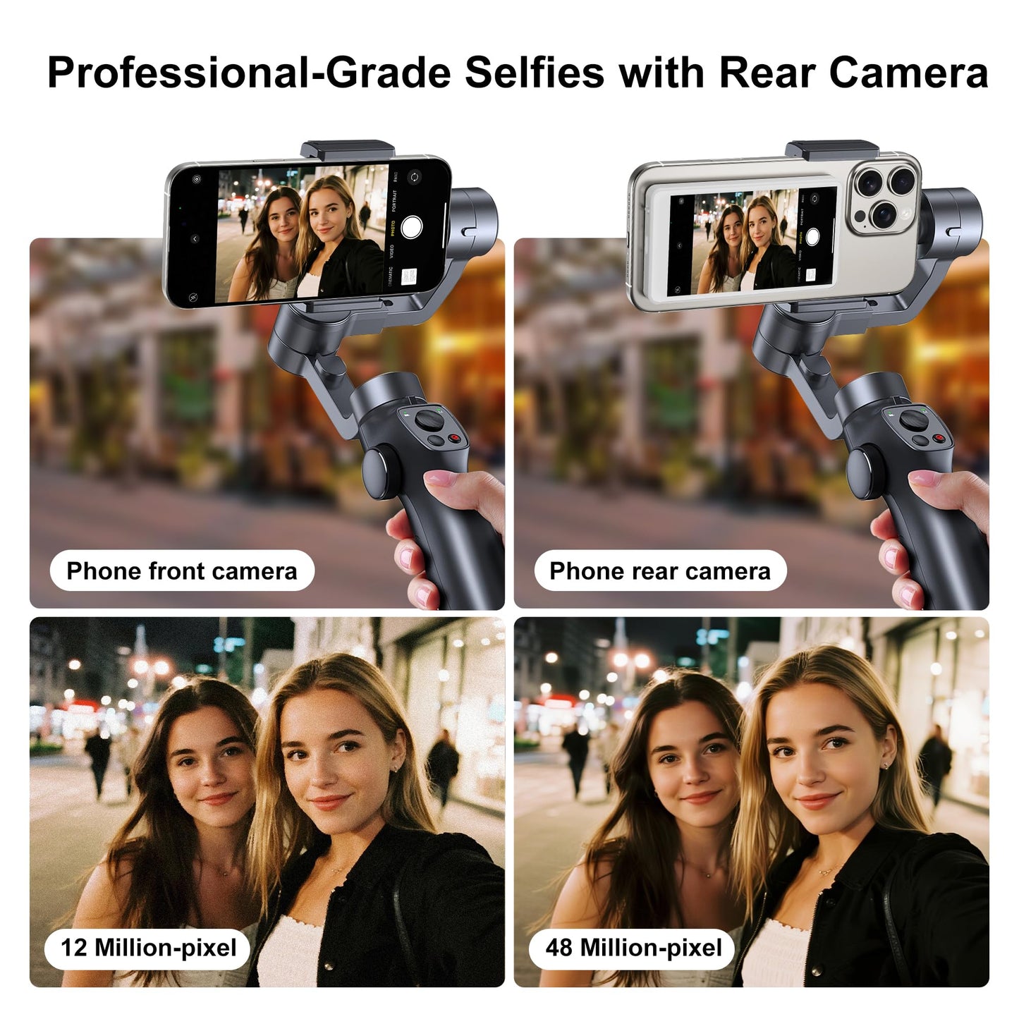 Selfie Monitor Screen For Iphone/Android,Magnetic Phone Vlog Selfie Screen With 1800Mah Battery&Bluetooth Remote,Wireless Back C