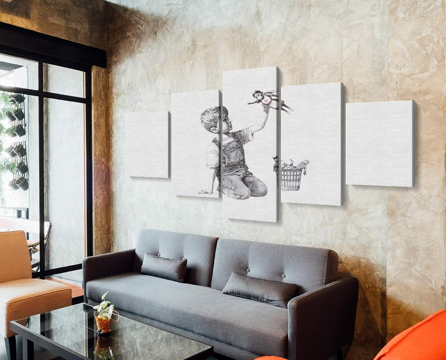 Banksy Super Nurse Hospital Canvas Art Wall Art Home Decor - Various Sizes (5 Pieces Large)