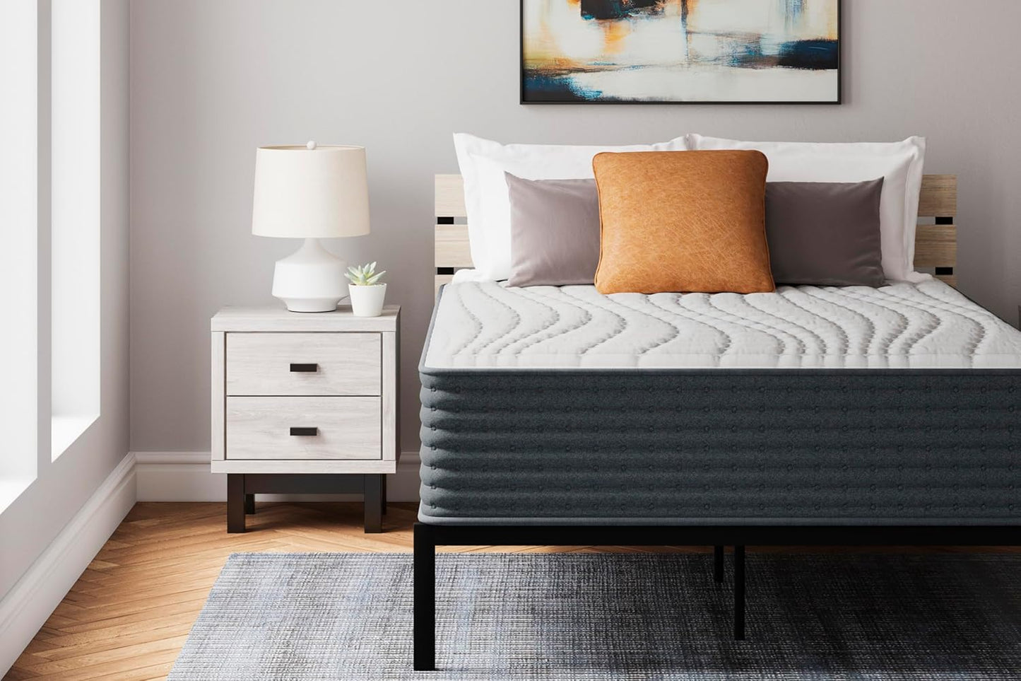 Signature Design by Ashley Hybrid 1400 14 Inch Extra Plush Gel Memory Foam Mattress with Edge Support for Pressure Relief, California King, Fiberglass Free, Mattress in A Box
