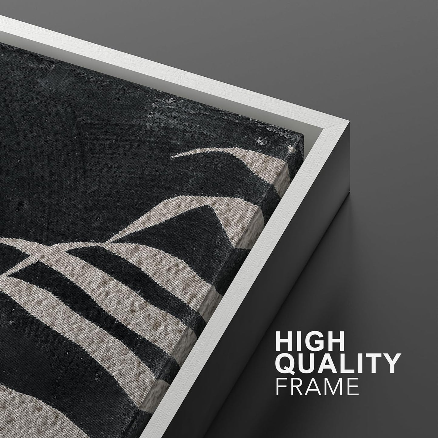SIGNWIN Framed Canvas Print Wall Art Palm Leaf Print, Minimalist Wall Art, Black White Wall Art Prints for Living Room, Bedroom, Office - 24"x36"x2 White