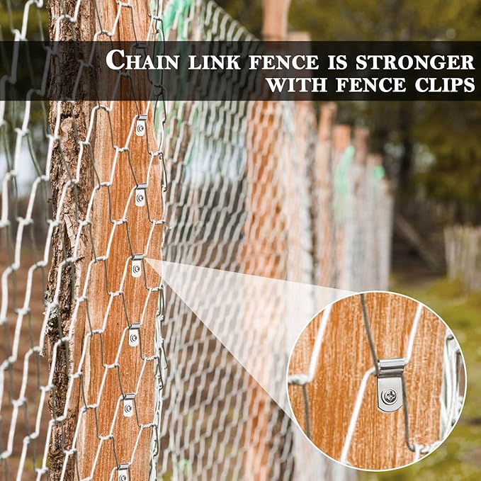 BESTEEL Upgraded 400 Pcs T304 Stainless Steel Wire Clips Cord Clamp Agricultural Fencing Fence Wire Clamps for 4, 6, 8, and 10-16 Gauge Wire Fencing Livestock Fencing clips for Wood, Metal or Vinyl