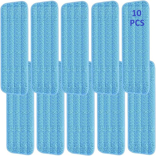 10 Pcs Reusable Mop Pads,16.5 Inch Microfiber Wet Dry Floor Clean Mop Pad Refill Compatible with Swiffer PowerMop Bona Mop & Other 13-16 Inch Spray Mop