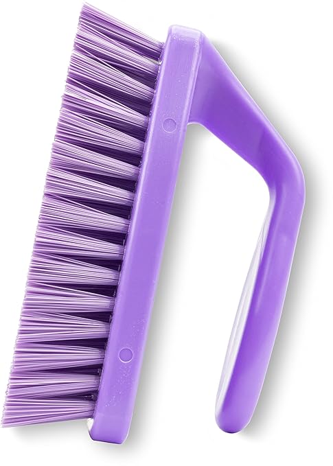 SPARTA Scrub Brush with Iron Shaped Handle and Stiff Bristles, Heavy Duty Scrubber Brush for Kitchen, Bathroom, Shower, Tile, Sink, Carpet and Bakepans, Polypropylene, 6 Inches, Purple, (Pack of 6)