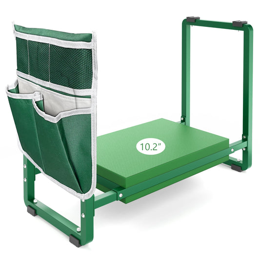 FLINTER Garden Kneeler and Seat, 10.2" Wider Heavy Duty Thick Gardening Bench for Kneeling and Seat - Multifunctional Kneeler Bench, Gardening Gifts for Women, Seniors Grandparents, Green