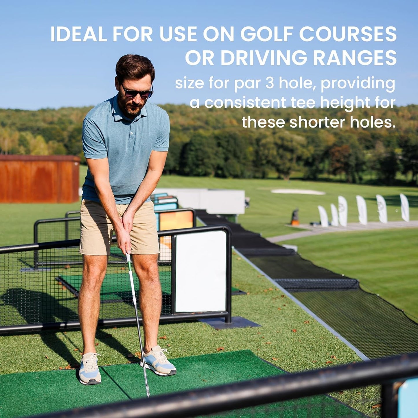 FINGER TEN Golf Rubber Tees Driving Range Value 3/4 Pack, Mixed or Same Size 1.5’’ 2.25’’ 2.75’’ 3’’ for Durable Practice Mat Holds Ball Well