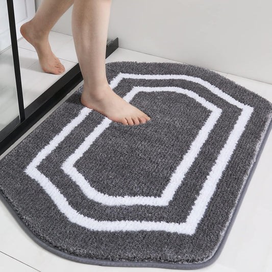 COSY HOMEER Extra Thick Bath Rugs - Anti-Slip Bath Linen Sets Mats Soft Plush 100% Strong Mirco Polyester Mat Living Room Bathroom Floor Water Absorbent(Grey,24x36 - Inches)