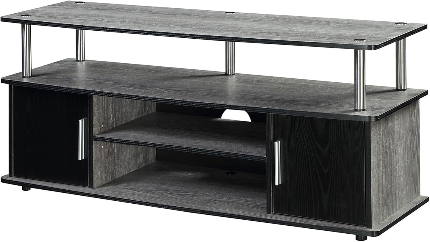 Convenience Concepts Designs2Go Monterey Stand Family Entertainment Center with Storage Cabinets and Shelves, Modern TV Console for Living Room, Office, 47.25", Gray, Black