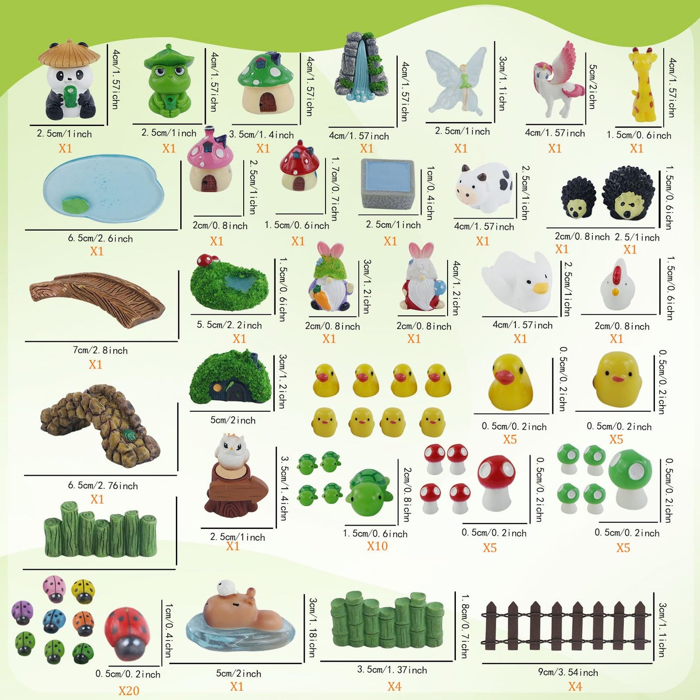 MUJERWQ 82 Pcs Fairy Garden Accessories Kit - Miniature Figurines, Resin Mushrooms, Elves & Animals, Bridges & Houses for DIY Terrarium, Dollhouse, Succulent Garden Decor, Indoor Outdoor Craft