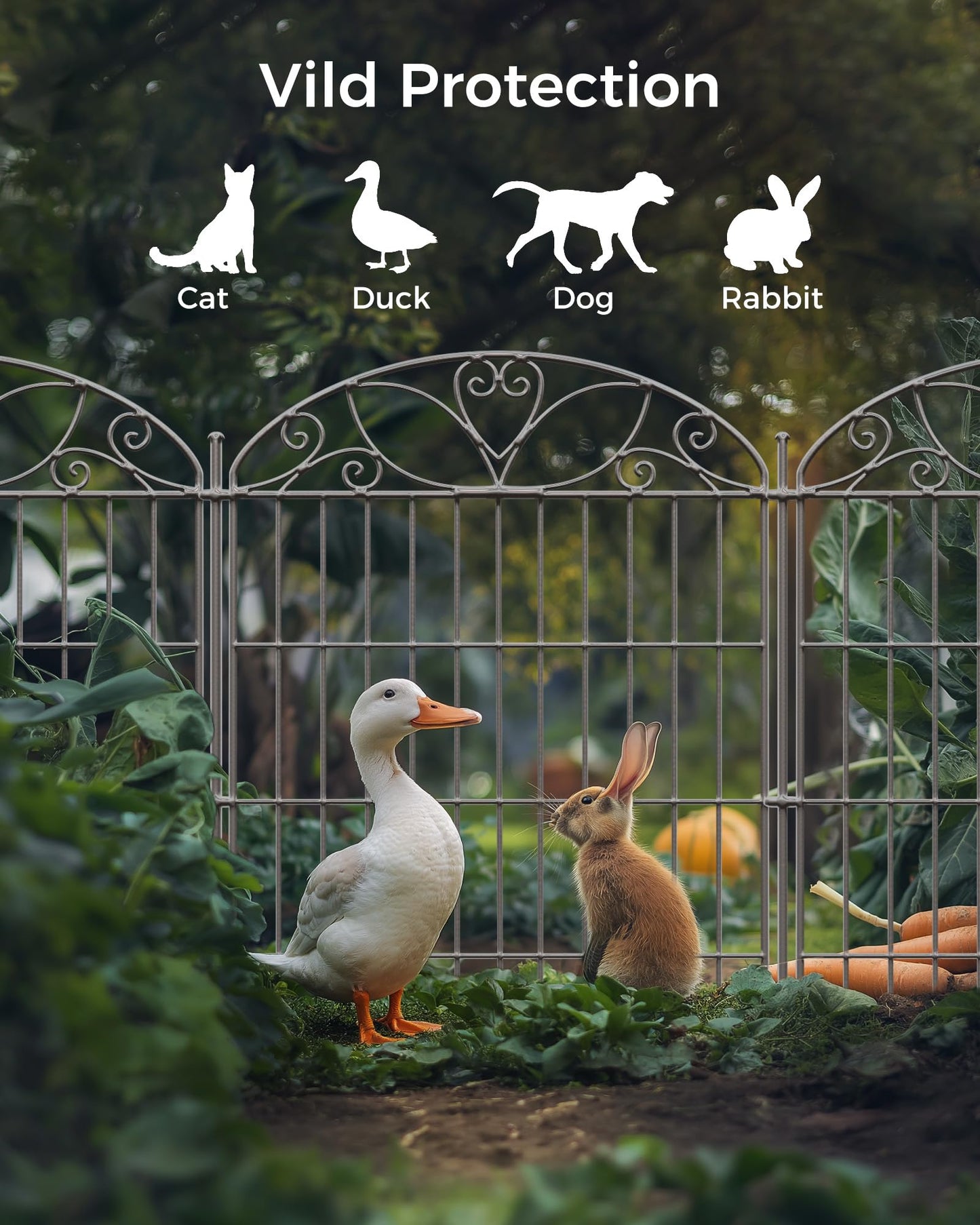 Mars Explo 10 Panels No Dig Decorative Outdoor Garden Fence, 40 in(H) X 23.6 ft(L) Animal Barrier Fencing, Rustproof Portable Fence, Temporary Dog Fence Outdoor for Yard, Outside, Backyard, Patio