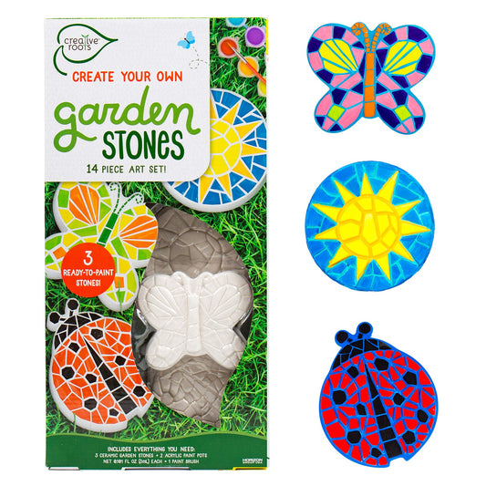 Creative Roots Paint Your Own Butterfly, Ladybug & Sun Stepping Stone by Horizon Group USA, 1 box of 3 count