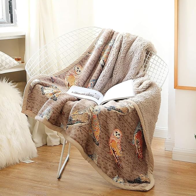 UKELER Owl Throw Blanket Queen Size 80'' x 90'', Soft Cozy Warm Throw Blanket for Bed/Couch/Sofa/Camping, Great Gift for Women's Day,Mother's Day,Father's Day,Thanksgiving,Christmas,Hallows' Day