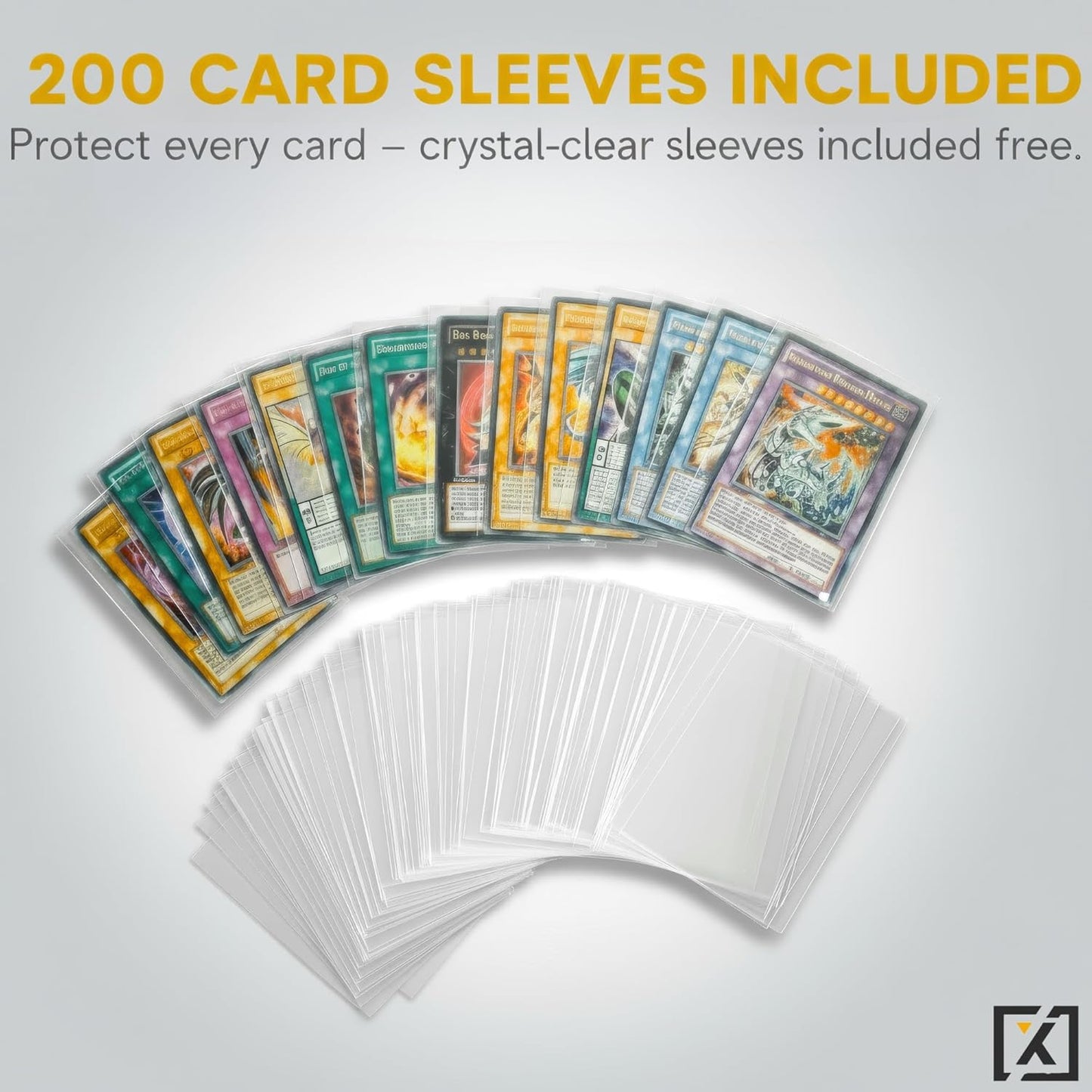 X PRO 1000+ Card Binder - Comes with 200 Card Sleeves | Compatible with TCG, Sports, MTG & More - Ringless Trading Card Binder | 1000 Pockets (Orange)